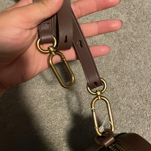 Brown leather Madewell camera bag. Calf hair on one side, smooth leather other - Picture 9 of 9